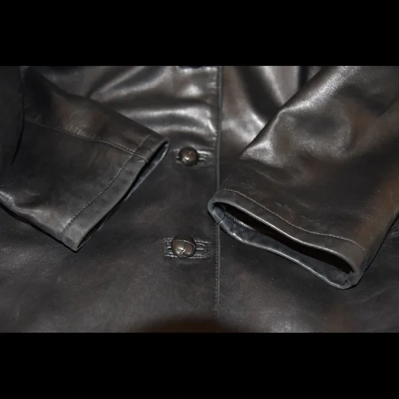 Canadian Made Genuine Leather Barn Style Black Jacket XL As New - Picture 6 of 10